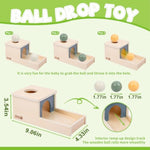 Wooden Toy For 6-12 Month Baby 3 Balls, Object Permanence Box With Tray Colorful Learning Education Toy For Toddler Kid 1-2 Year Old, Preschool Developmental Girl And Boy Gift