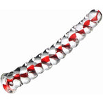 Sweetheart Swirl Glass Dildo & Anal Plug - 7.5 Inch Crystal Adult Sex Toy For G-Spot & Anal Stimulation, Vibrant Red Design, Temperature Play, Safe Borosilicate Glass, Suitable For Men & Women