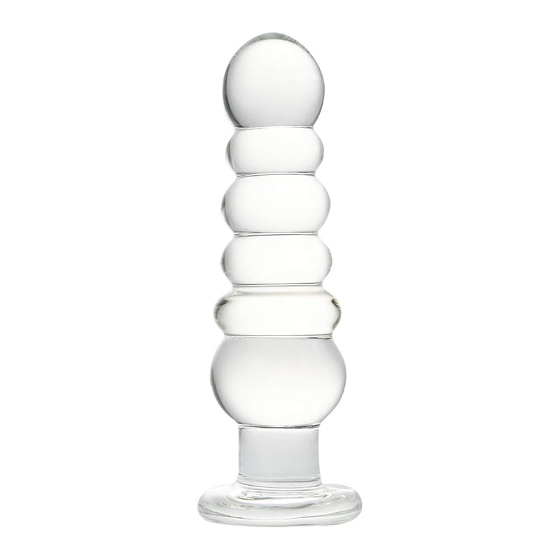 Anal Beads, Glass Big Size Butt Plug With Graduated Beads For Experienced Users, Crystal G-Spot P-Spot Massager For Men Women