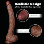 Sex Toys For Women 15 Inch Thrusting Dildo With Body-Safe Material Strong Suction Cup, Soft Lifelike Anal Dildos Adult Toy With Monster Size For Men, Long G-Spot Stimulator With Balls (Wheat)
