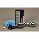 Bullet Metal Electric Shock Anal Plug Male Elastic Adjustable Penis Ring Electric Shock Cock Ring Set Male Anal Plug Sex Toy