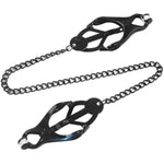 Nipple Clamps With Chain Non Piercing Nipple Clamps For Sex Pleasure Breast Nipple Clamps With Metal Chain For Adults Couple Role Play Game - Black