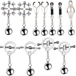 Stainless Steel Adjustable Nipple Clamps for Women - Non-Piercing Large Nipple Clips with Gravity Ball