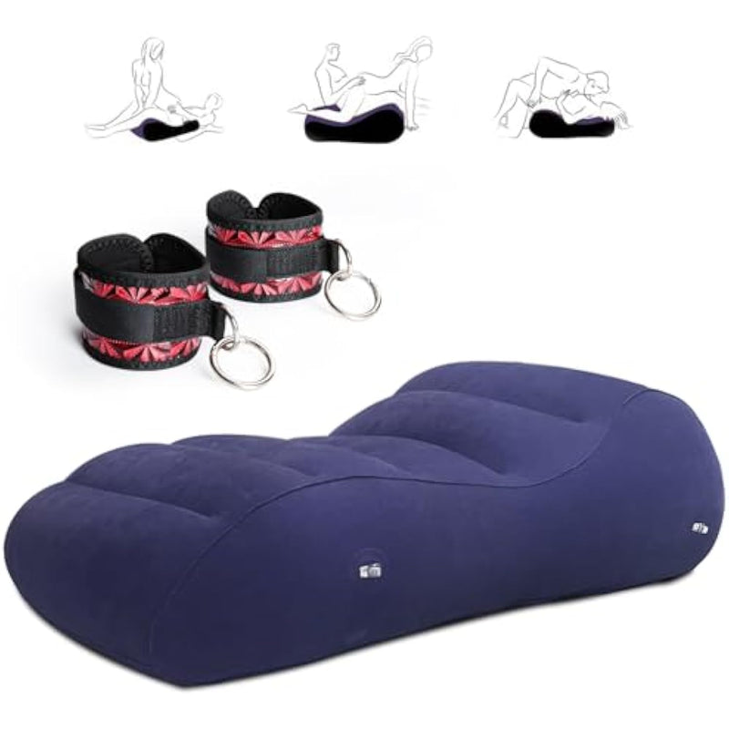 Sex Toy Pillow With Restraints For Couples, Sex Wedge Sofa Adult Sex Toy For Bedroom, Ramp Furniture Inflatable Sex Pillow With Adjustable Handcuffs, Sex Sofa For Deep Position Support For Men Women