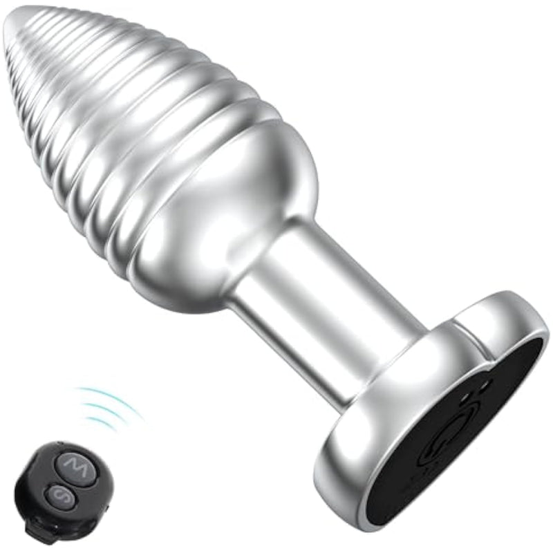 Vibrating Butt Plugs,2.87 Inch Stainless Steel Anal Plug Anal Vibrator With 10 Vibration Modes, Metal Prostate Massager Adult Sex Toys For Men Women