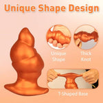 5.35" Knight'S Helmet Anal Plug Knot Butt Plug Anal Toys Adult Sex Toys Anal Trainer, Silicone Dildo Prostate Massager Knotted Dildo, Adult Sex Toys & Games For Women Men Couples, Golden