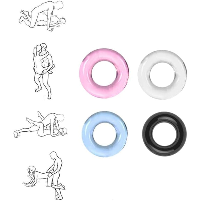 4Pcs Silicone Cock/Penis Rings Set, Cock Rings Penis Sleeve Erection Sexual Stimulation Wellness Enhancing Long Lasting Stronger, Adult Sex Toys For Men Or Couple Pleasure