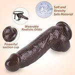 8.3 Inch Realistic Silicone Dildo Adult Sex Toys For Women,Black Big Thick Anal Dildo G Spot Stimulator With Strong Suction Cup, Body-Safe Material Curved Shaft And Balls Lifelike Flexible Men Penis