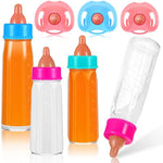 7 Pcs Baby Doll Bottles Accessories Disappearing Doll Feeding Set Milk And Juice Bottles With Toy Pacifier Baby Bottle Toy For Kids Gift Reborn Accessories(Medium,Classic Style)