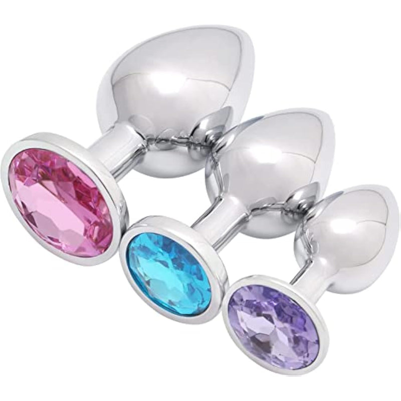 3 Pcs Luxury Jewelry Design Fetish Anal Butt Plug (Mixed-1)