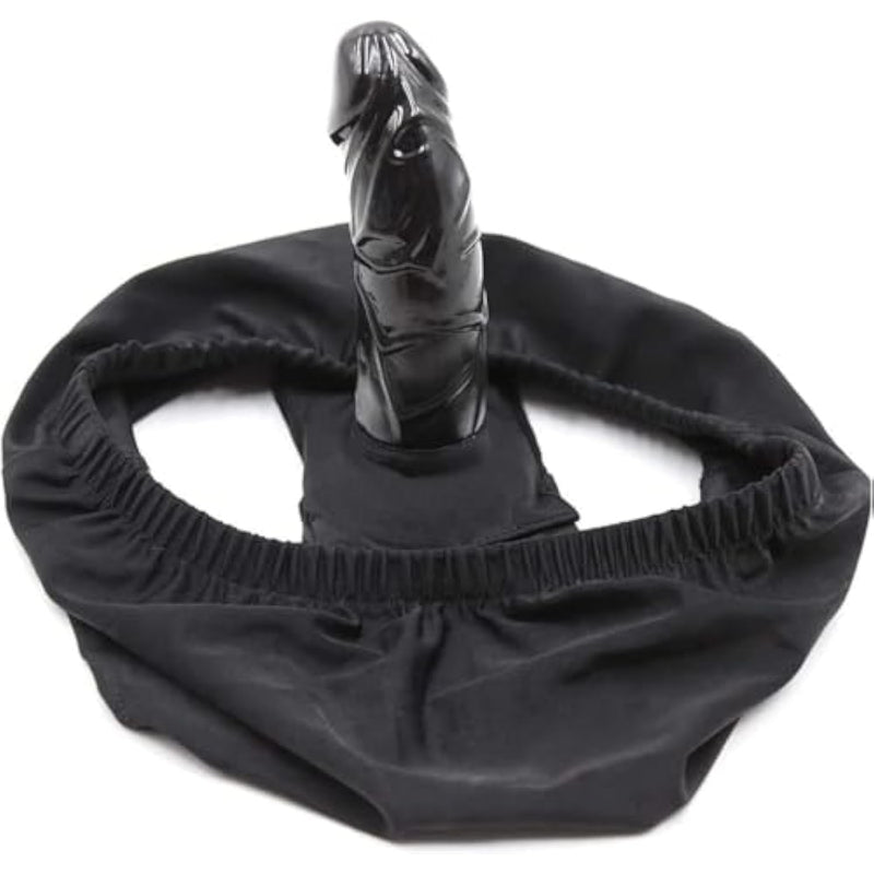 Chastity Belt Strap-On Dildo Pants Underpants With A Removable 13Cm Silicone Dildo For Men Women Lesbian Couples Black