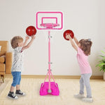 Toddler Basketball Hoop For Girls Pink Basketball Goals Adjustable Height 2.9Ft-6.2Ft Portable Kids Basketball Hoop Indoor Outdoor Play Outside Backyard Toys For 3 4 5 6 Year Old Girl Birthday Gift