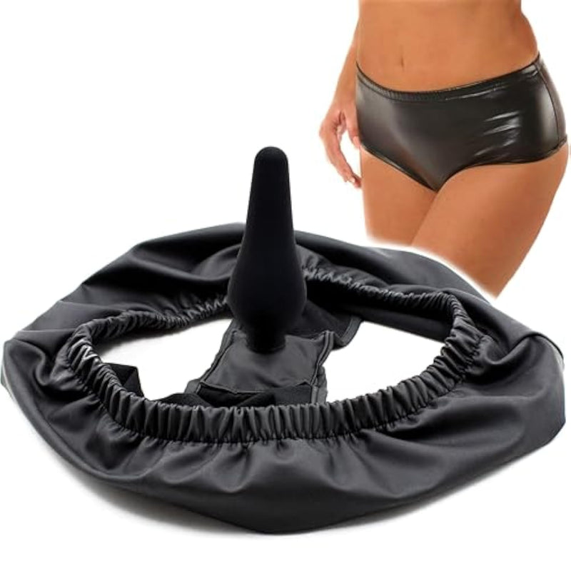 Anal Plug Panties Chastity Devices Strap On Dildo Underwear G Spot Anus Stimulator Briefs Vagina Masturbator Sex Toys (Black)