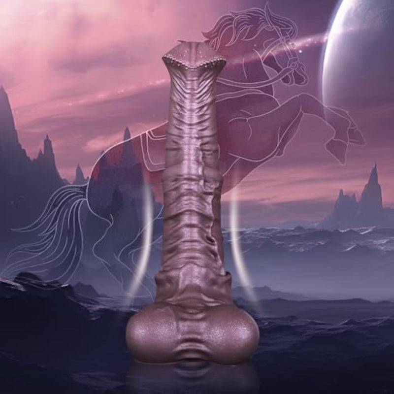 Extra Large Horse Dildo for Deep Anal Play - 13.5 Inch, 3.2'' Diameter, Thick Silicone Animal Fantasy Dildo with Strong Suction Cup