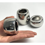 Stainless Steel Ball Stretcher Scrotum Metal Penis Lock Cock Ring Male Delay Ejaculation Erection Cock Ring Slave Sex Toy Man (Magnetic 40Mm)