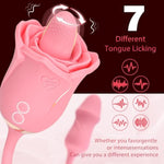 Vibrator Adult Sex Toys For Women,3 In1 Rose Clitoral Stimulator For Adult Toys With 360 Tongue Rotating And Dildo Vibrator,Couple Sex Toys,Sexual Pleasure Tools For Women