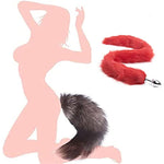 Butt Plug Fox Tail Cosplay Anal Plug Anal Butt Plug Adult Sex Toys For Beginner Women Men Couple (31" Red-1)