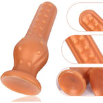 Liquid Silicone Butt Plug Ultra Soft Anal Dildo With Powerful Suction Cup Anal Butt Plug With Big Knot And Massage Particles For Prostate Massage Anal Training Sex Toy For Men Women Beginners (M)