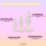 Anal Butt Plug Training Kit – 3 Sizes (Small, Medium, Large), Silicone, Waterproof, Flexible & Body-Safe, Beginner To Advanced Butt Plug Trainer Set (Confetti)