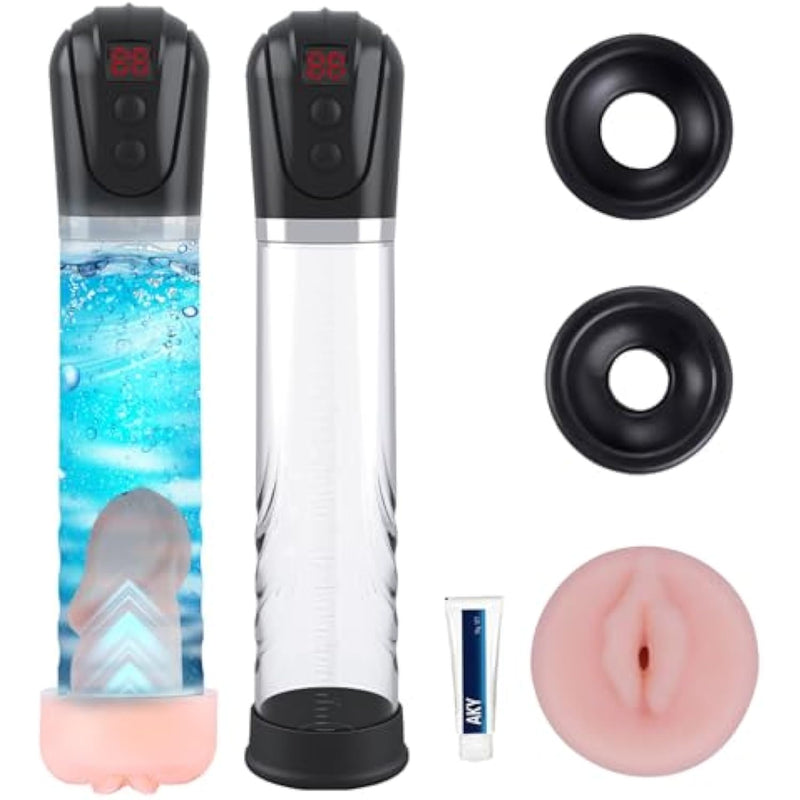 Electric Vacuum Penis Pump - Cock Enlarger With Pocket Vagina & 4 Suction Intensities, High-Vacuum Air Pressure Penis Enlargement Extend Pump For Men Bigger Stronger Harder Erection