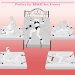 13 Pcs Sex Bondage Bdsm Kit Bed Restraints Straps Set Sex Toys For Women Sm Games Play With Hand Cuffs Ankle Cuff Blindfold Tickler, Adjustable Bondage Set Bed Couple Adult Toys