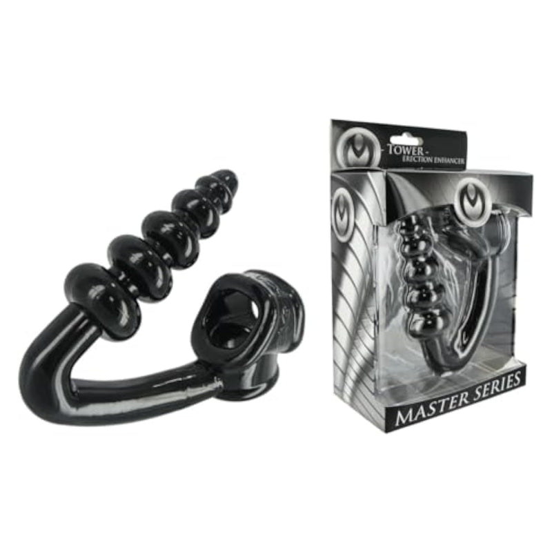 Anal Pleasure Enhancer with Graduated Tower and Confining Harness