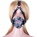 Y-Shape Leather Bondage Head Harness With Detachable Gag Restraint Mouth Masks Bdsm Sex Fetish Toys