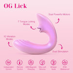 Clitoral Licking G Spot Vibrator, Remote Control Adult Toys For Women Couple Play, Vibrating Sex Toy For Double Stimulation With 7 Licking & 10 Vibration Patterns