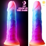 Realistic Dildo Luminous Suction Cup G-spot Anal Dildo Dilator Trainer (S)