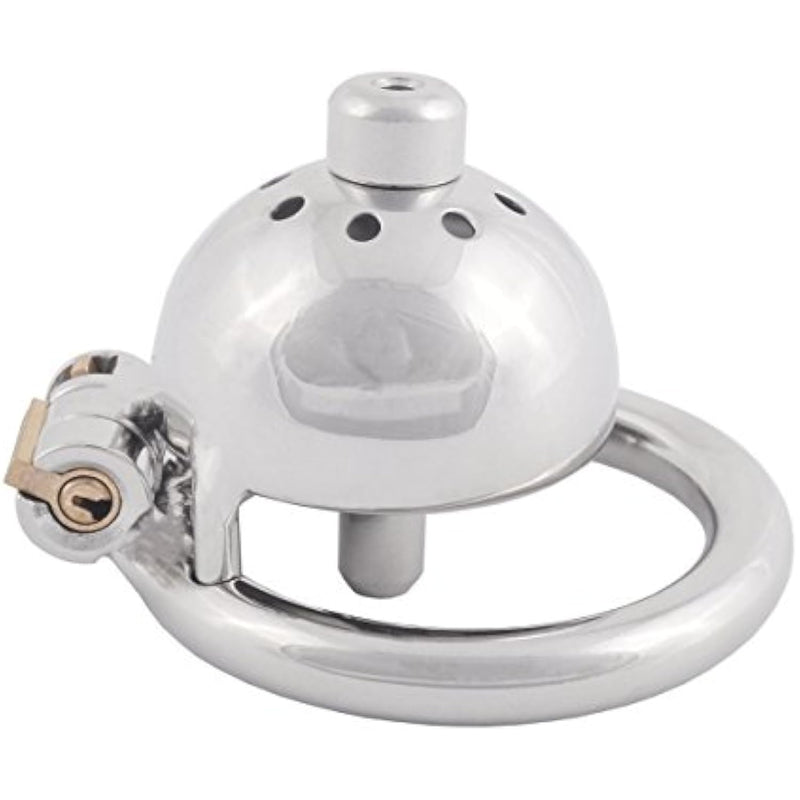 Stainless Steel Male Chastity Device Male Virginity Lock Cock Cage With Tube C345 (1.77 Inch / 45Mm)
