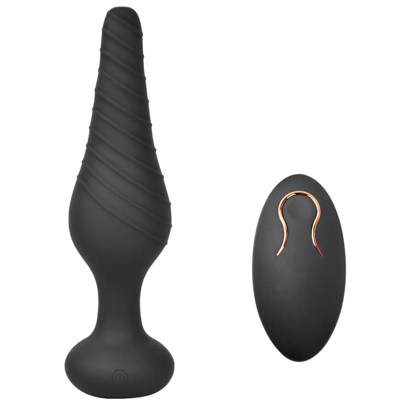 Vibrating Anal Vibrator With 10 Patterns, Rechargeable Butt Plug Silicone Sex Toys For Men Black