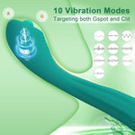 G Spot Vibrator Adult Sex Toys For Women, Clitoral Nipple Anal Stimulator Dildo With 10 Powerful Vibrating Modes, Waterproof And Rechargeable Wand Massager Strapless On Adult Sex Toys & Games (Green)