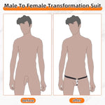 Male Chastity Belt Device Sex Toys Bdsm Bondage Set, Flying-V Male To Female Transformation Suit With Catheter, Adjustable Feminizer Training Chastity Device For Men Sissy