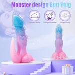 Monster Dildo, Luminous Dragon Dildo, 9.4 Inch Alien Dildo Anal Plug For U & G-Spot, Anal Toys With Strong Suction Cup, Fantasy Dildo Adult Sex Toys & Games For Men Women Couples, Pink Blue