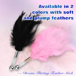 Sm Feather Teaser Stick Flirtatious Anal Plug Sm Adult Feather Tickler Multifunctional Training Prop Black
