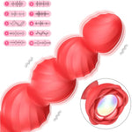 Anal Beads Vibrators 10 Vibration Modes Silicone Anal Plug Butt Plug Anal Vibrators Prostate Massager Adult Sex Toys For Women Men And Couples (Red)