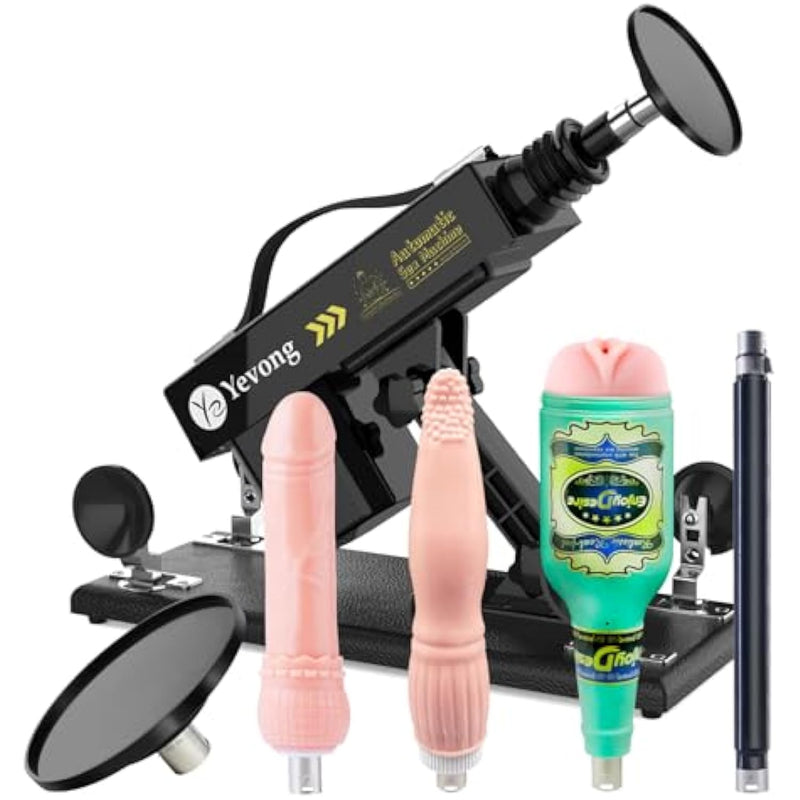 Sex Machine Fuck Machine With 3Xlr Connector,Thrusting Dildo Machine With Realistic Dildo For Man,Automatic Love Machine Suction Cup With 5 Attachments Sex Toys For Women