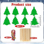 Christmas Tree Scratch Cards 80 Sets 8 Styles DIY Craft Kits for Xmas Party Painting Supplies
