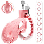 Male Chastity Cage Pink, Large Lightweight Chastity Device With Adjustable 8 Sizes And Invisible Lock, Man Penis Exercise Bondage Gear & Accessories For Men Female Adult Sex Toy