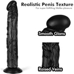 14-Inch Realistic Big Black Dildo Sex Toy, Skin-Like Huge Thick Dildo With Strong Suction Cup For Hands-Free, Lifelike Silicone Sex Toys For Vagina Anal Stimulation