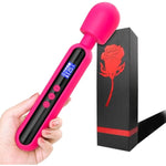 Vibrator Wand Sex Toy Personal Massager,Wand Vibrator & Clit Stimulator Vibrator With Display,Adult Sex Toy 10 Patterns & 4 Speeds Of Pleasure For Women Female (Rose Red)
