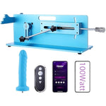 Premium Sex Machine With Kliclok System, 100 Watt App Remote Wire 3 In 1 Control Sex Machine, Love Machine Adjustable Thrusting Machine With Dildo For Men And Women Blue 2.0 Pro