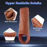 Realistic Penis Sleeve Enlarger, Cock Ring With Ultra-Soft Silicone Girth Enhancer Sleeve, Adult Sex Toys For Enlarge Prolong Pleasure, Delay Ejaculation Stronger Erection For Men Couples