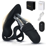 Male Prostate Massager Anal Vibrator Front And Back Electric Penis Ring Remote Control Dildo With 10 Vibrations Butt Plugs Toys Adult Sex Toys For Gay Men And Couples