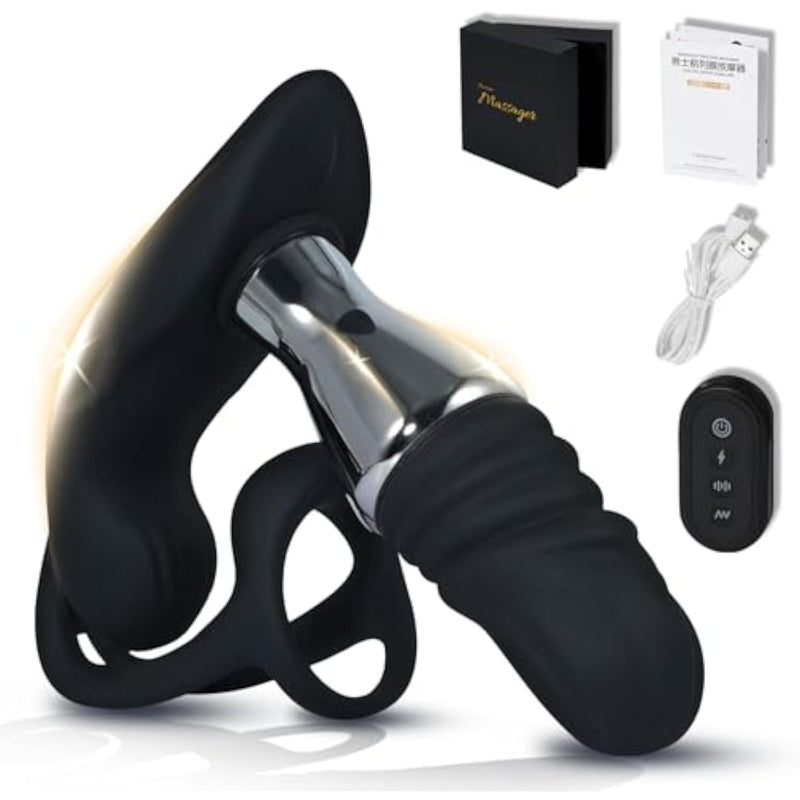 Male Prostate Massager Anal Vibrator Front And Back Electric Penis Ring Remote Control Dildo With 10 Vibrations Butt Plugs Toys Adult Sex Toys For Gay Men And Couples