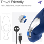 App-Controlled Vibrating Silicone Double Cock Ring - Men'S Erection Aid & Couples Pleasure Toy, Adjustable Vibration Patterns, Safe Silicone, Blue