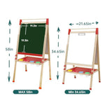 Double-Sided Magnetic Art Easel for Kids, Wooden Chalkboard with Whiteboard