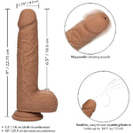 Squirting Stick Vibrating Dildo With Suction Dup - Brown
