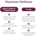 Daily V Lotion & V Lube Bundle From Silicone Base Long-Lasting Lubrication, Ph-Balanced & Doctor Recommended - For Vaginal Dryness, Discomfort, Sensitive Skin