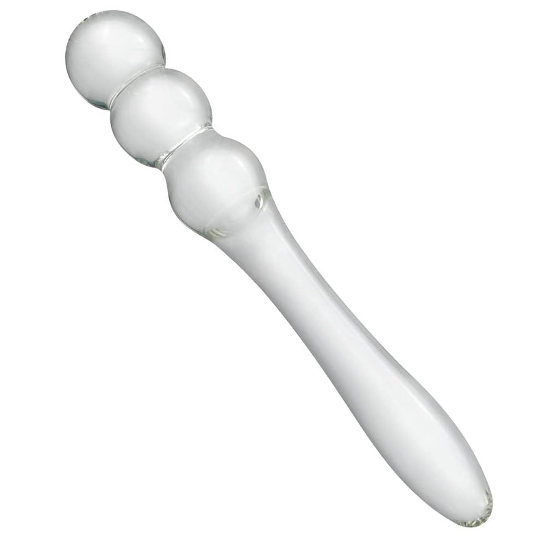 Anal Beads Butt Plug Glass Double-Ended Pleasure Wand Anal Trainer Toys With 3 Ball Adult Sex Toy For Men Women Couple Play